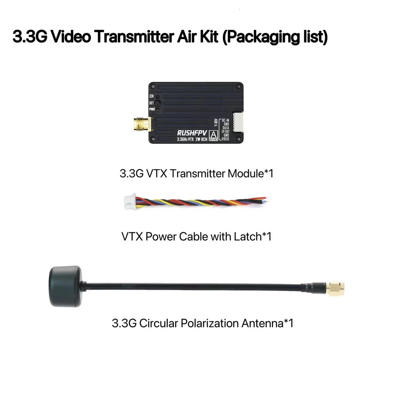 Fpv Drone Antenna - جهاز إرسال RUSHFPV 3.3G 2W VTX