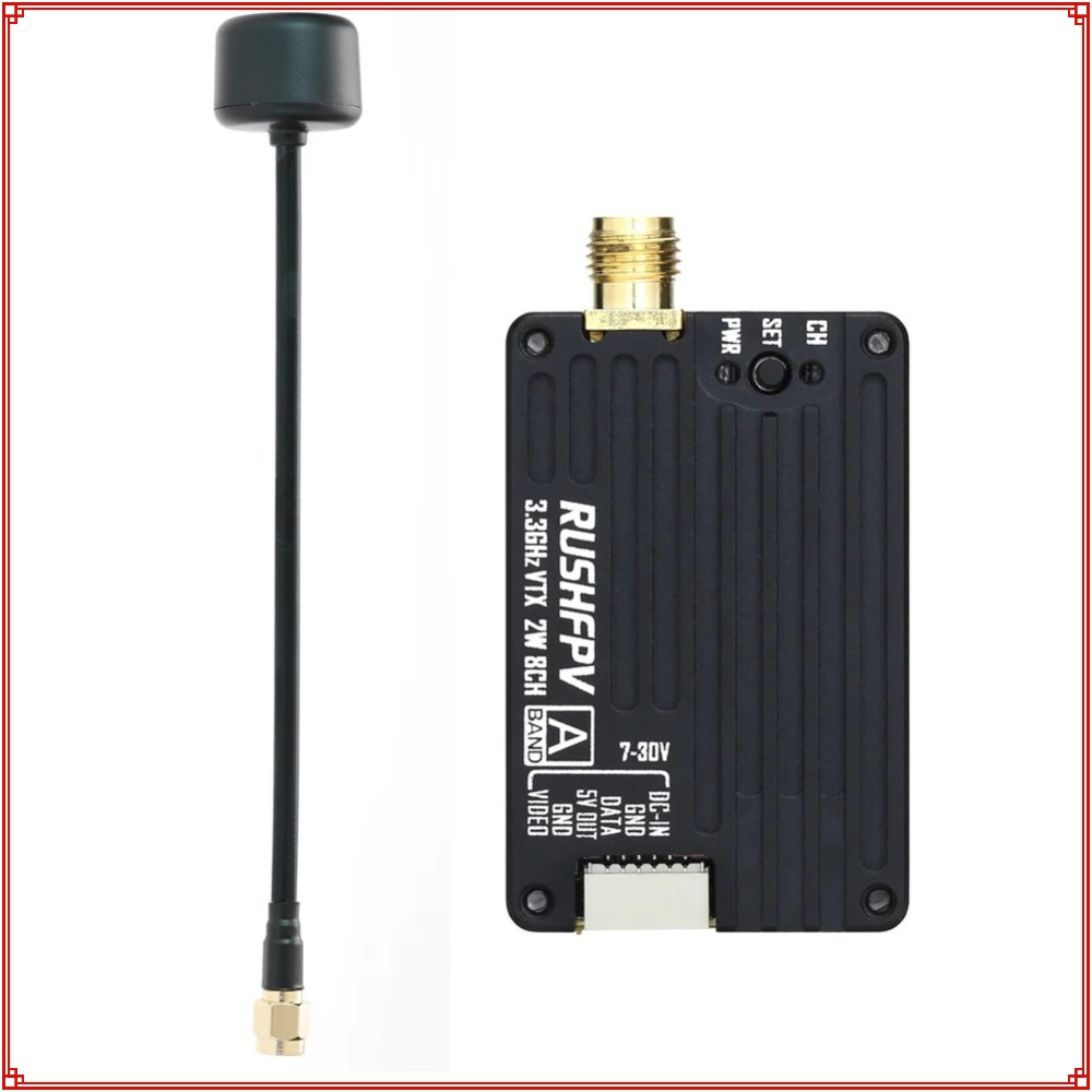 جهاز إرسال RUSHFPV 3.3G 2W VTX - مراجعة Fpv Drone Receiver وسعره