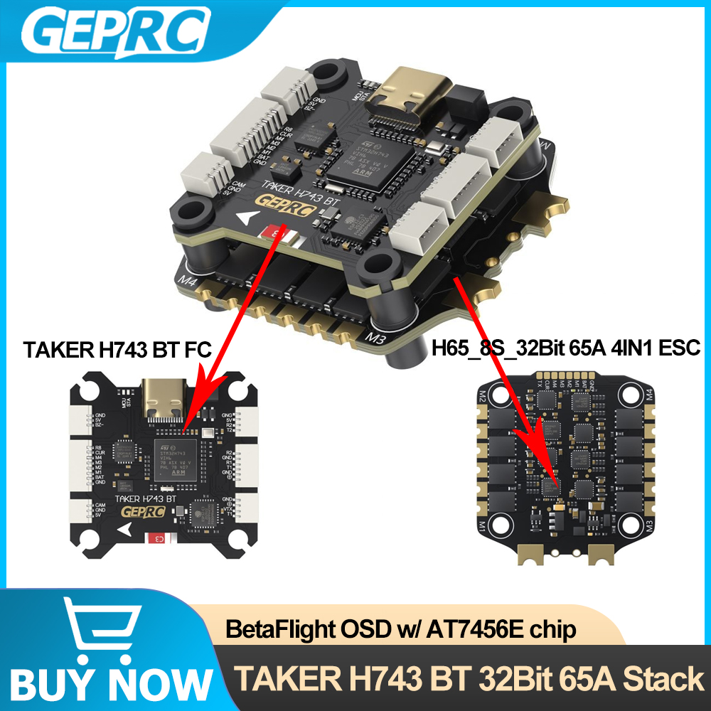 GEPRC TAKER H743 BT 32Bit 65A  - مراجعة Fpv Drone Flight Controller وسعره