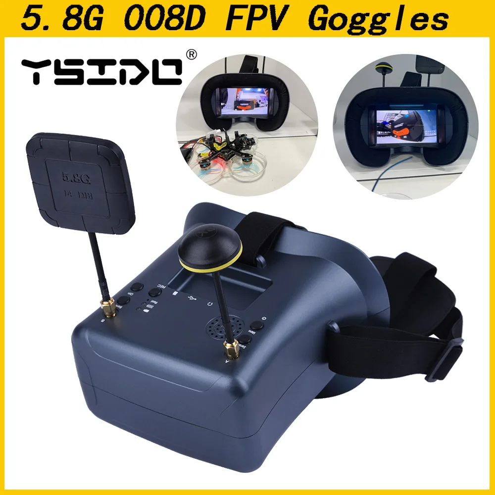 5.8G 40CH 4.3 بوصة 800*480 سما - مراجعة Fpv Drone Goggles وسعره