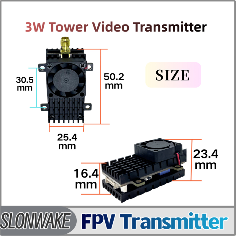 SLONWAKE 5.8G 3000mW محاكاة VT - مراجعة Fpv Drone Vtx وسعره